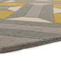 Reef RF01 Motif Geometric Runner Rugs in Yellow Grey