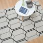 Patio Geometric PAT08 Hexagon Outdoor Rugs in Ivory White