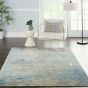 Solace Designer Print Rugs SLA01 in Ivory Grey Blue by Nourison