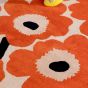 Unikko Handtufted Wool Floral Rugs 132403 by Marimekko in Orange Red