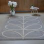 Giant Linear Stem Modern Wool Rugs 59404 in Grey by Orla Kiely