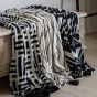 Abstract Cotton Sherpa Boho Throw in Natural