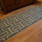 Intaglio Geometric Wool Runner Rugs 37201 Blue by Wedgwood