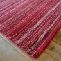 Fine Stripes Wool Hallway Runner in Red