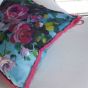 Bouquet De Roses Cushion by Designers Guild in Turquoise Blue