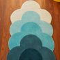 Optical Flower Wool Rugs 061207 in Teal By Designer Orla Kiely