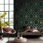 Rinku Wallpaper 112198 by Graham & Brown in Green & Copper