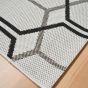 Patio Geometric PAT08 Hexagon Outdoor Rugs in Ivory White