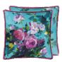 Bouquet De Roses Cushion by Designers Guild in Turquoise Blue