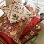 Strawberry Thief Bedding Duvet Cover and Pillowcase By Morris & Co in Crimson Red