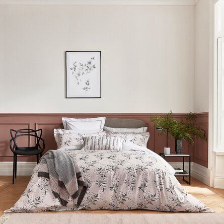 Kiko Floral Geometric Cotton Bamboo Bedding in Tuberose