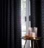 Lucca Geometric Velvet Curtains By Clarke And Clarke in Charcoal Grey