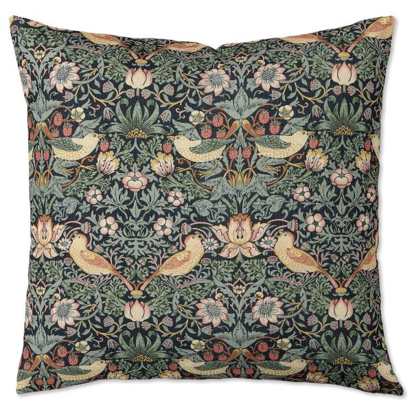 Strawberry Thief Indoor Outdoor Cushion 627707 by Morris & Co in Spring Thicket Dawn