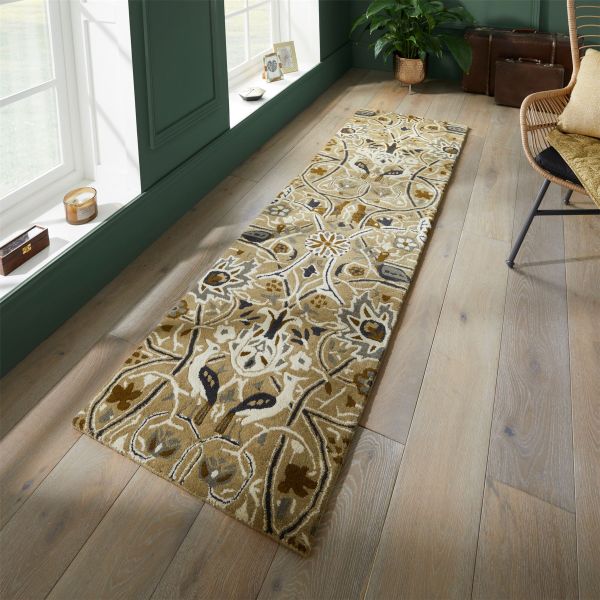 Bullerswood Runner Rugs 127301 in Stone Mustard By William Morris