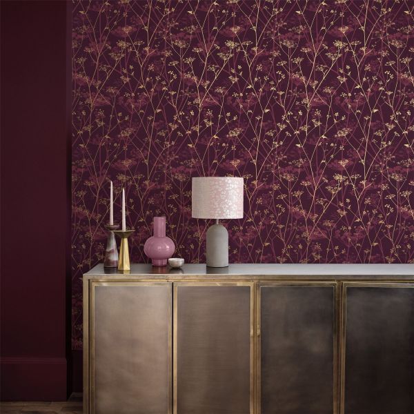 Wild Chervil Wallpaper 120397 by Clarissa Hulse in Damson Gold