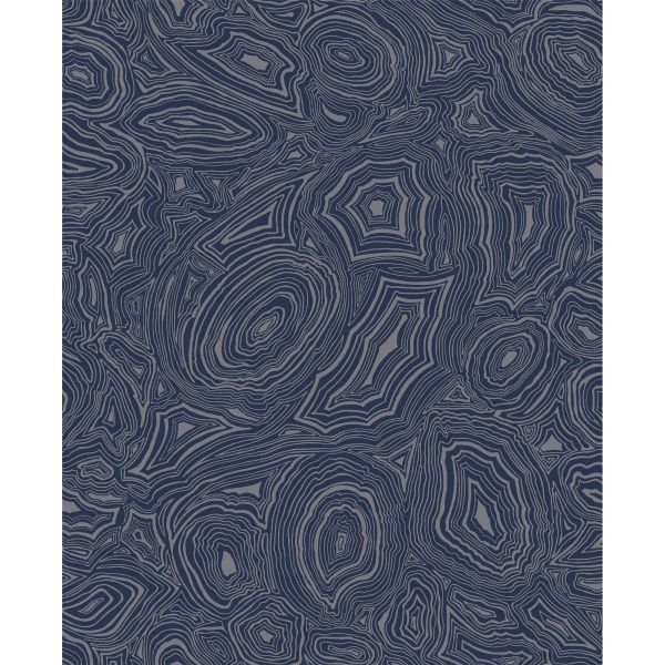 Malachite Wallpaper 17034 by Cole & Son in Royal Blue Silver