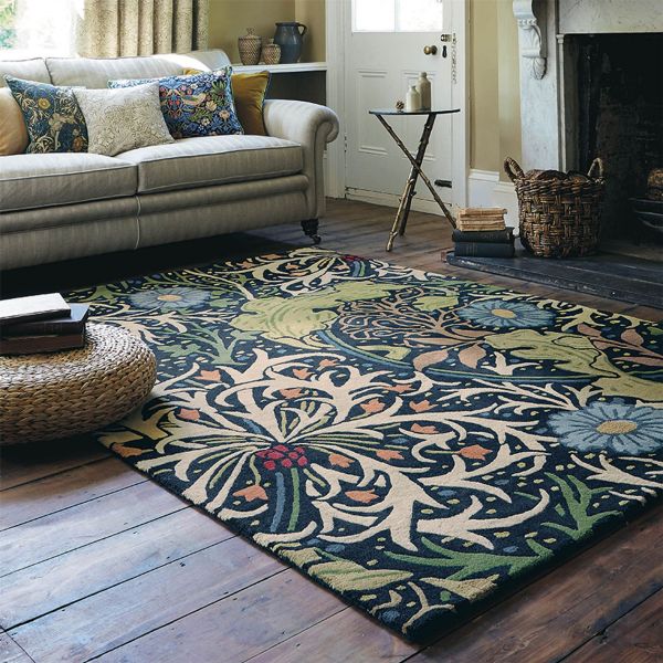 Seaweed Rugs 28008 Ink by William Morris