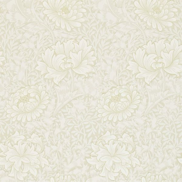 Chrsyanthemum Wallpaper 216457 by Morris & Co in Chalk White