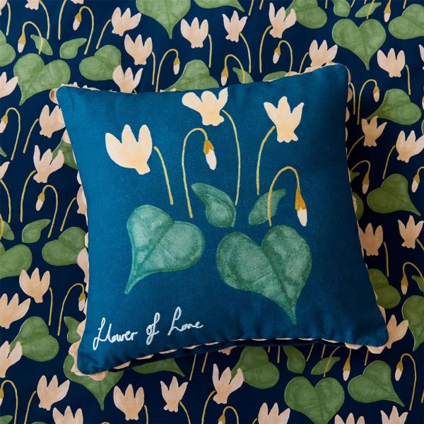 Flower Of Love Floral Cushion by Scion in Midnight Blue