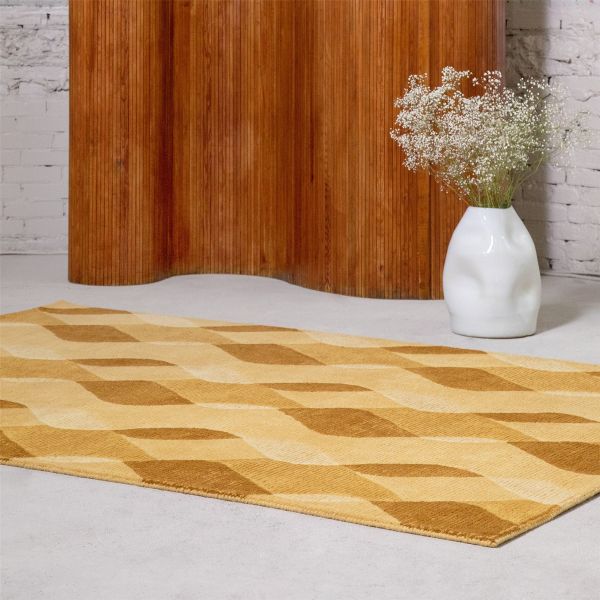 Decor Riff Rugs 098206 by Brink and Campman in Straw Yellow