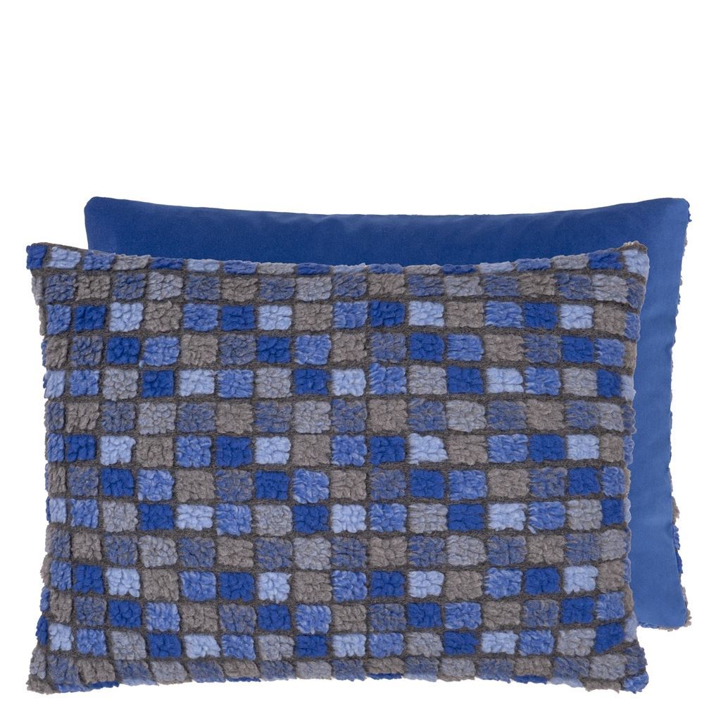 Blengdale Fleece Cushion by Designers Guild in Cobalt Blue