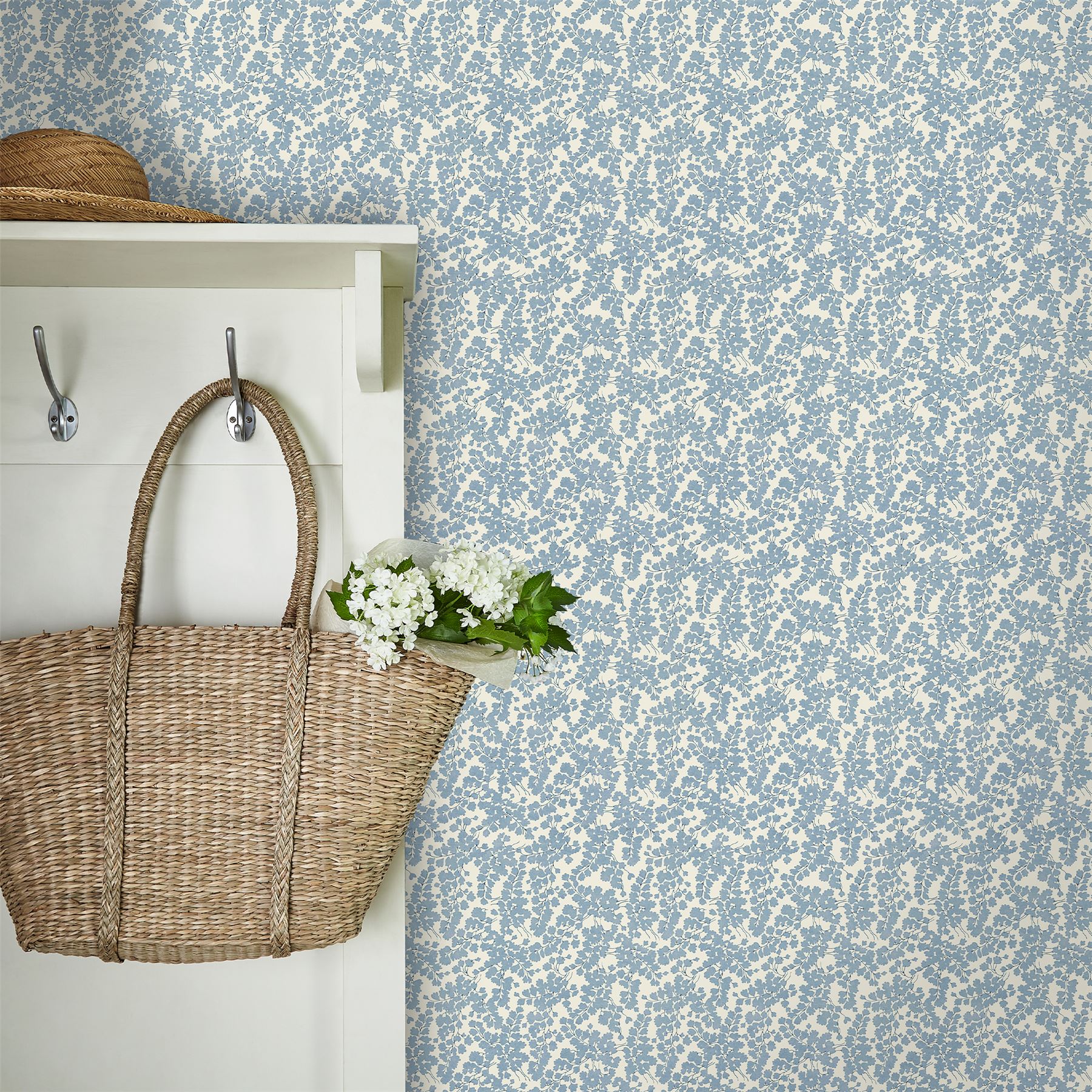 Cariad Spray Wallpaper 122743 by Laura Ashley in Newport Blue