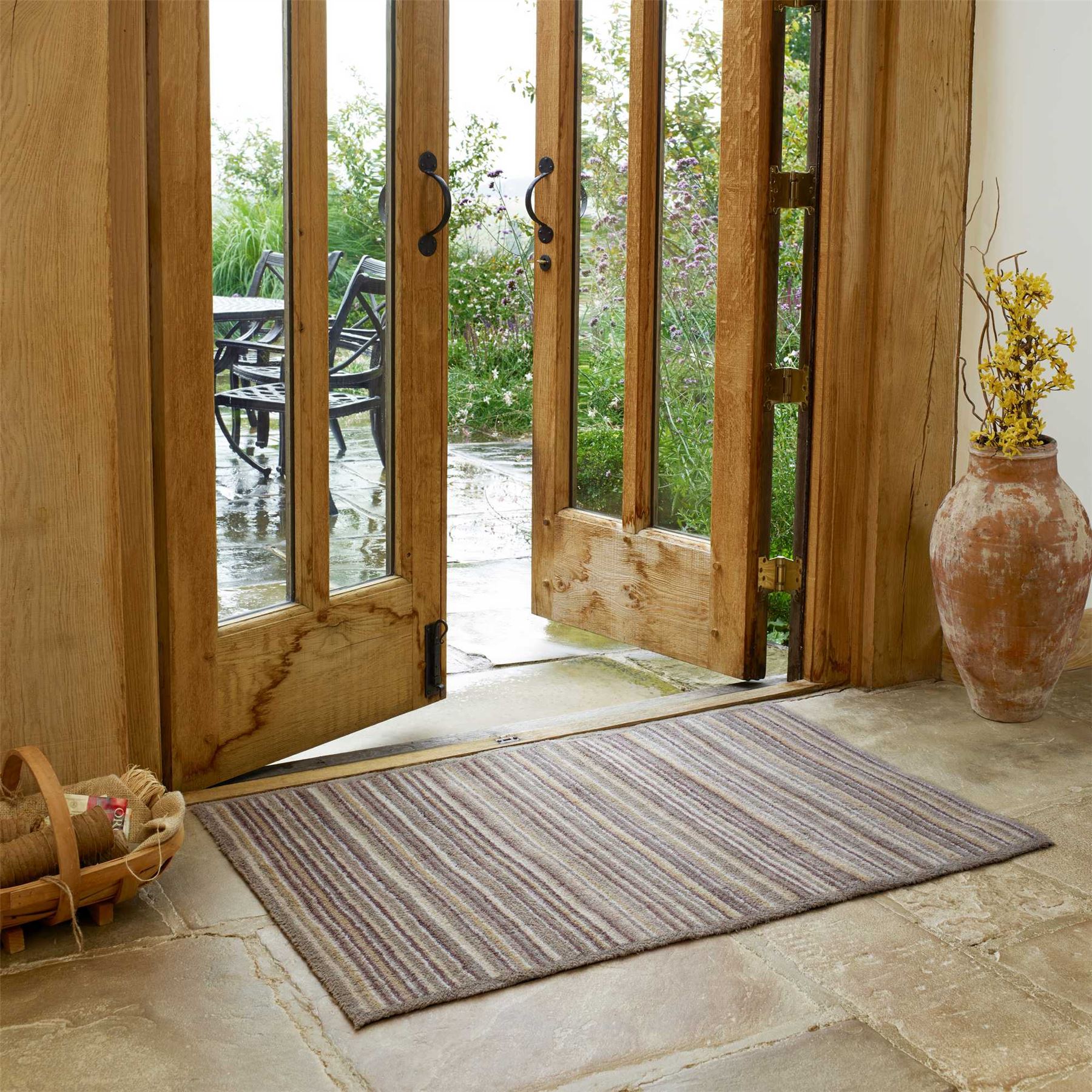 Stripe Doormats in Sandstone Beige by Turtlemat