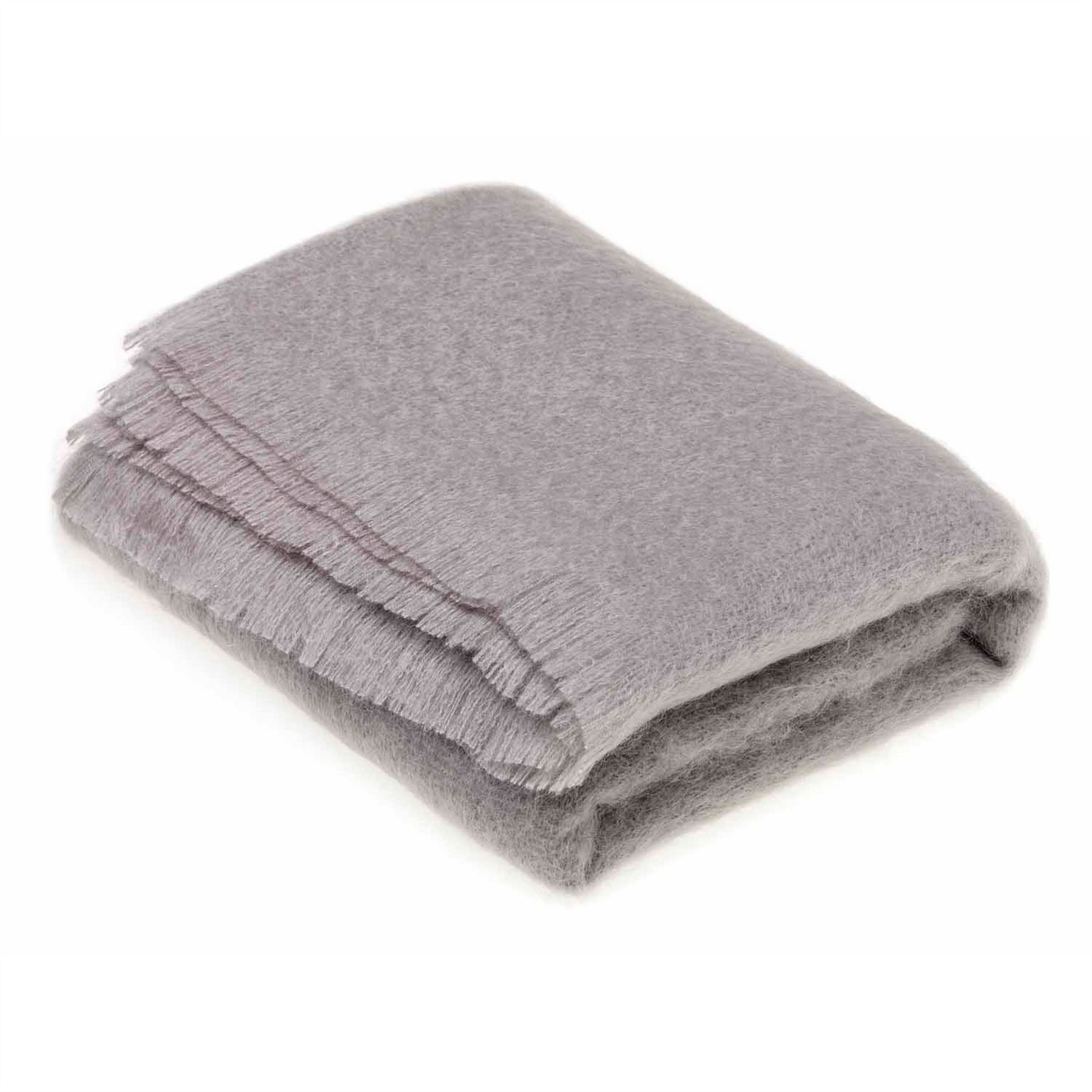 Moseley Mohair Plain Throw by LuxeTapi in Slate Grey