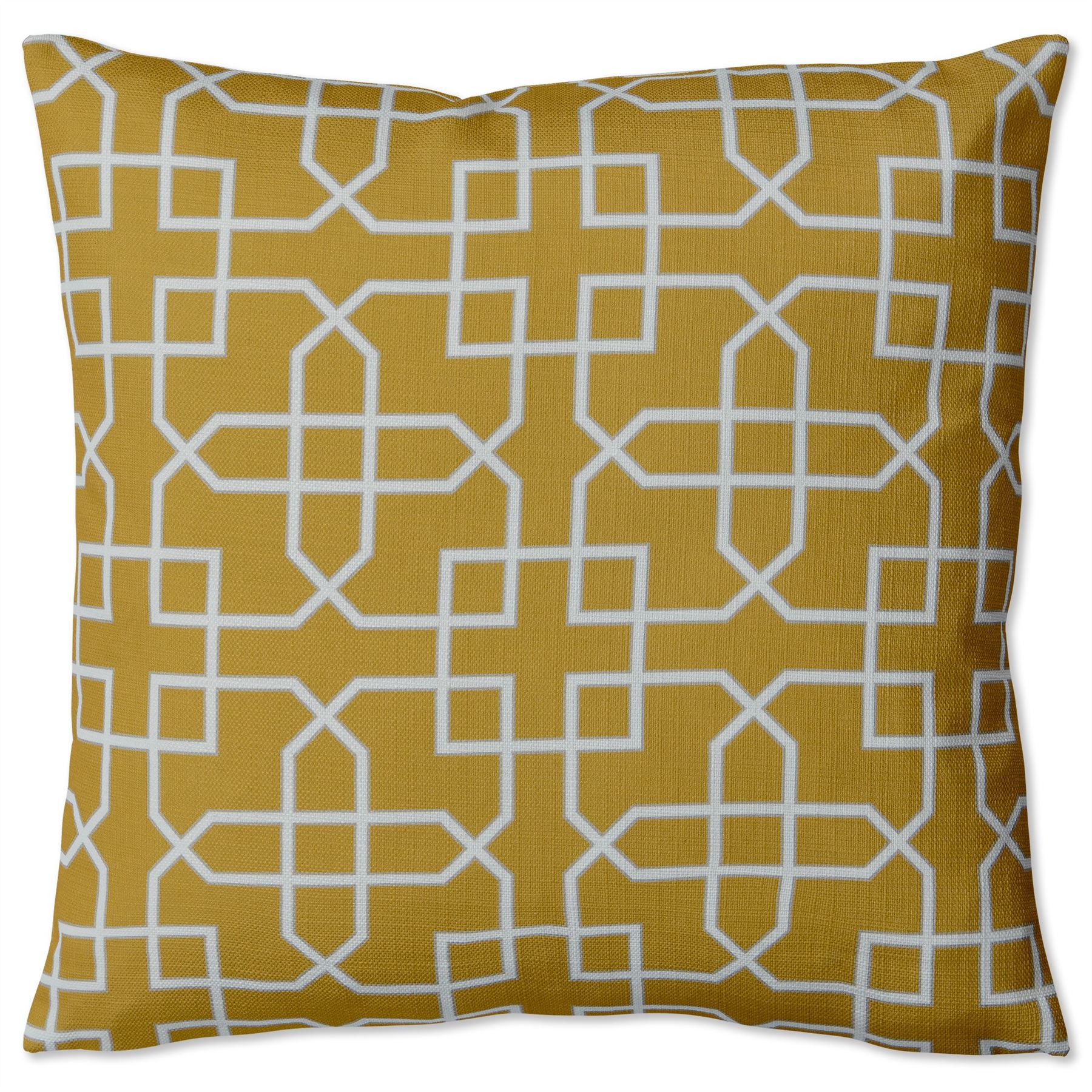 Hampton Trellis Indoor Outdoor Cushion 646308 by Sanderson in Ochre