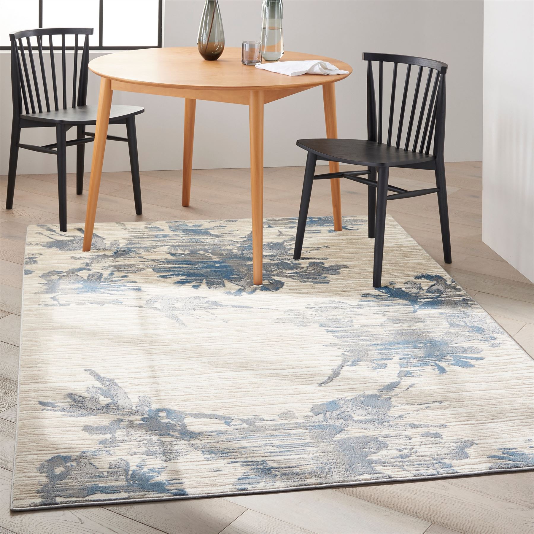 CK005 Enchanting ECH01 Rug by Calvin Klein in Ivory Grey Blue