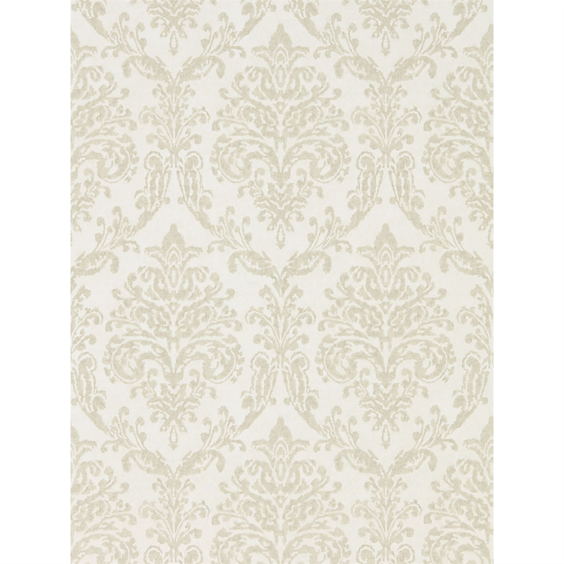 Riverside Damask Wallpaper 216287 by Sanderson in Oyster Pearl White